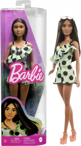 Barbie Fashionistas baba mentaszínű, pöttyös overálban