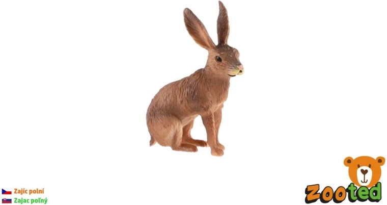 Zooted mezei nyúl műanyag figurája, 6 cm