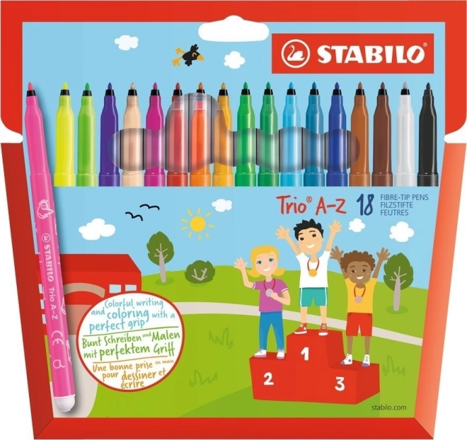 STABILO Trio A-Z filctollkészlet – 18 szín