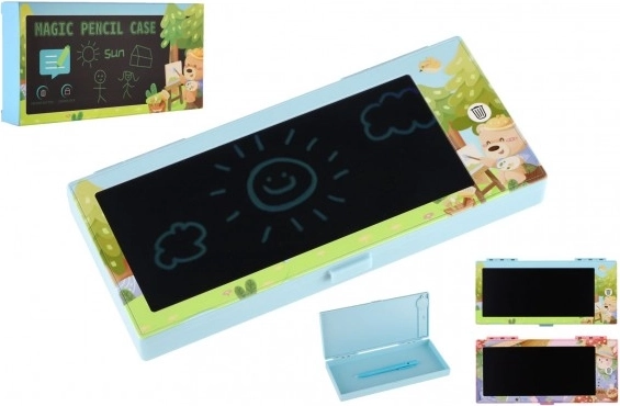 Mágneses tolltartó LCD rajztáblával, elemmel, 2 színben