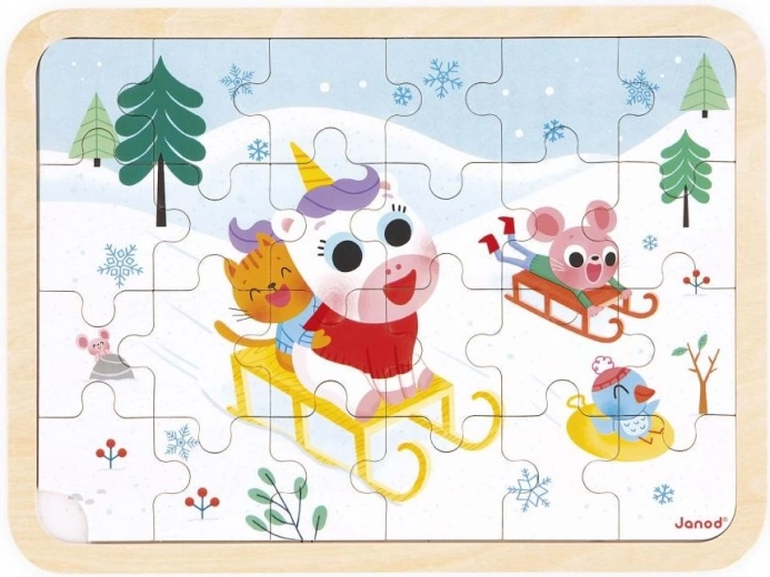 Janod fa kirakó különbségkereséssel – szánkózás, 24 darab