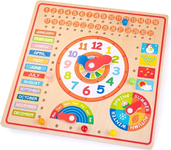 Bigjigs Toys fa naptár óramutatóval