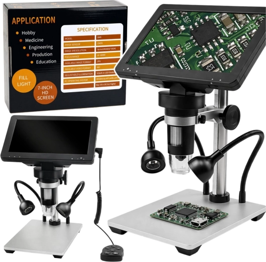 Digitális oktatási mikroszkóp 7" LCD kijelzővel és 1200× nagyítással