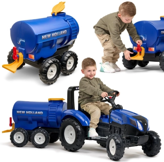 Falk NEW HOLLAND csappal ellátott tartálykocsis utánfutó – kék