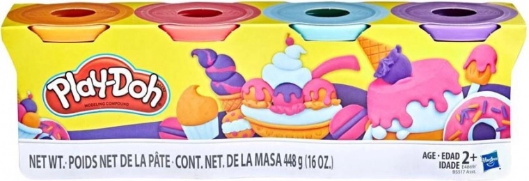 Play-Doh gyurma, 4 tégelyes készlet, 448 g – Sweet