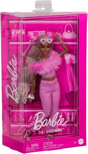 Barbie Deluxe Style – rózsaszín bolyhos szett