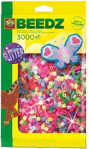 SES Creative vasalható gyöngyök neon csillámmal 3000 db