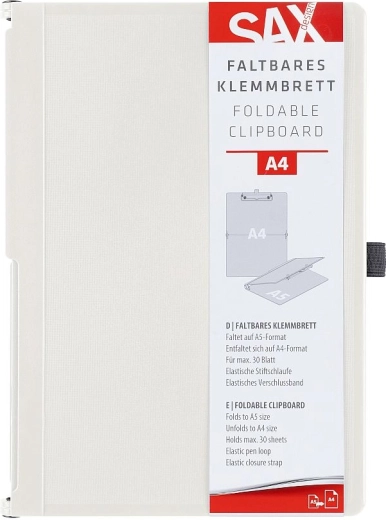 SAX zárható írótábla csipesszel A4, krémszínű