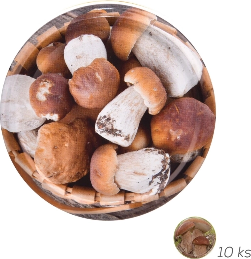 Bio 82 fém befőttes tető gombás mintával (10 db)