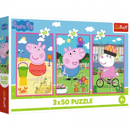 Puzzle 3x50 Peppa Pig - A barátság ereje