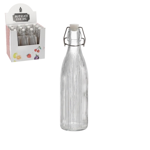 Kerek 550 ml-es palack mechanikus csatos zárással (12 db)
