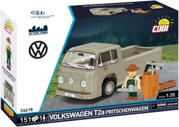 Cobi Volkswagen T2a Pritschenwagen építőkészlet 1:35 figurával