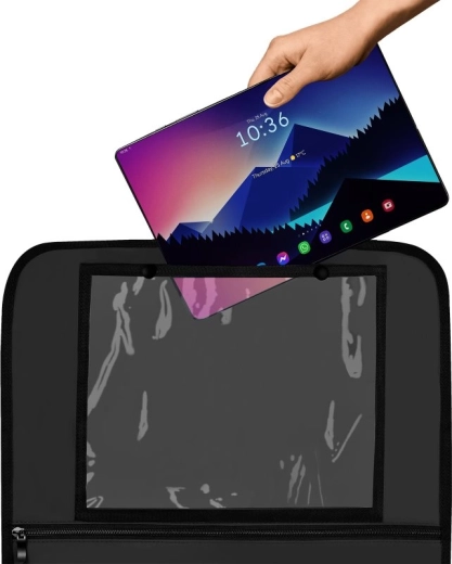 Átlátszó tabletzseb utazási szórakozáshoz