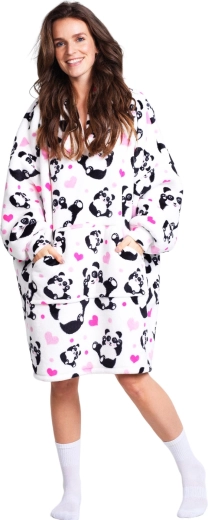 Cozy Noxxiez Panda meleg kapucnis pulóverpléd