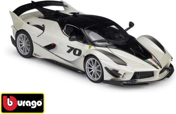 Bburago Ferrari FXX-K EVO No.70 fekete-fehér modell 1:18