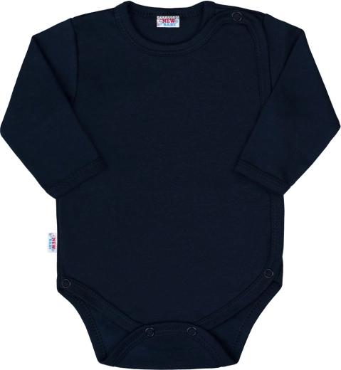 New Baby Classic II sötétkék, teljes hosszában patentos baba body