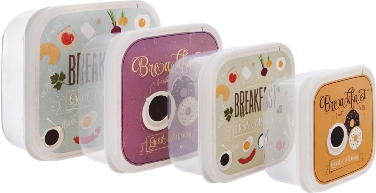 Uzsonnás dobozok Child Breakfast, 4 db-os készlet