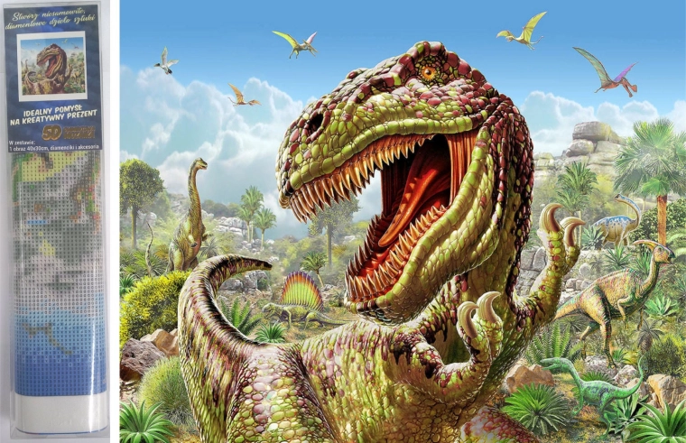 gyémántszemes festés t-rex 30 × 40 cm