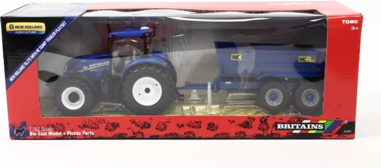 Britains traktor New Holland T6 billenő pótkocsival