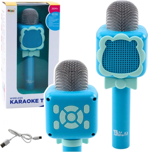 Vezeték nélküli Mikrofon Bluetooth Karaoke Felvétel Hangváltozás Kék