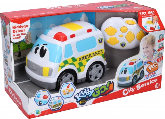 Gyerek RC mentőautó effektekkel, 19 cm