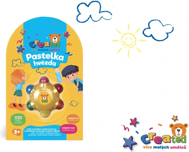 Csillag alakú zsírkréta, 6 szín