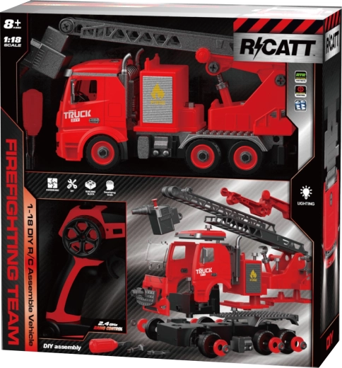 R/C tűzoltóautó építőkészlet 1:18, 74 alkatrész