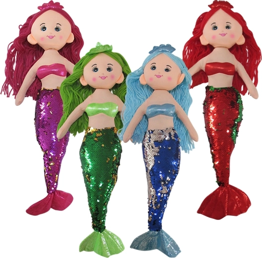 Bársony testű sellő rongybaba 50 cm – 4 féle