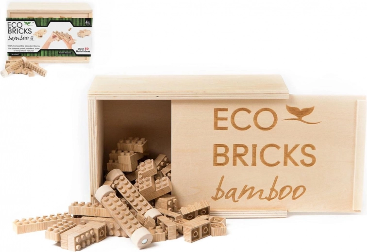 Fa Építőkészlet 90 darabbal Dobozban