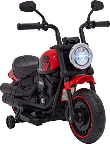 Gyermek elektromos Chopper Faster motor FM rádióval, audiopanellel és LED-del – Piros