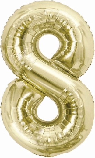 Fólia lufi 8-as szám pezsgőszínű 85 cm