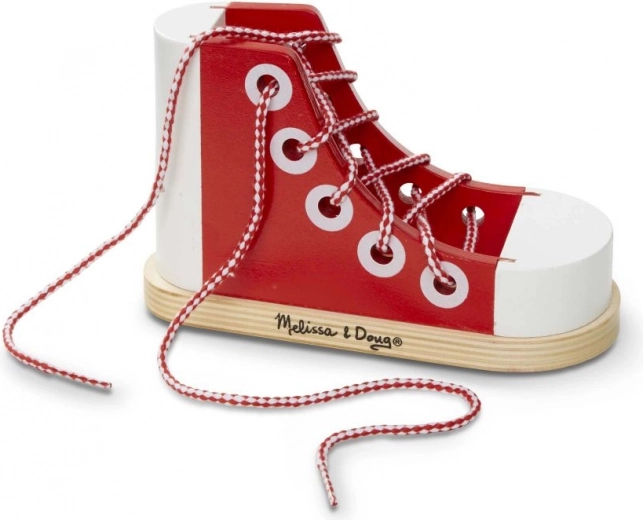 fa fűzős cipő MELISSA & DOUG a cipőkötés gyakorlásához
