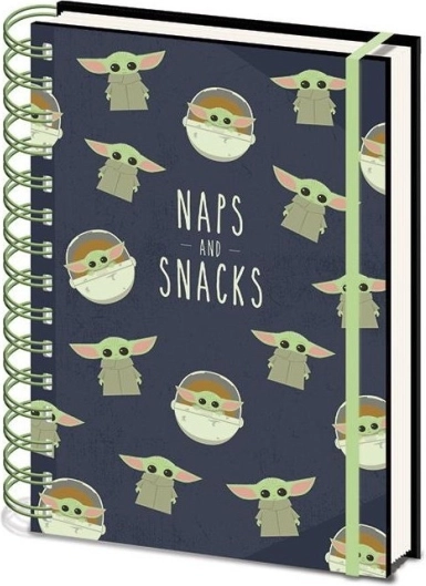 Star Wars: The Mandalorian – Snacks and Naps A5 spirálfüzet