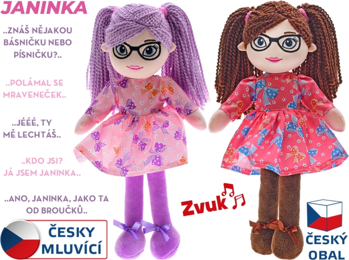 Textilbaba Janinka 30 cm, csehül beszélő