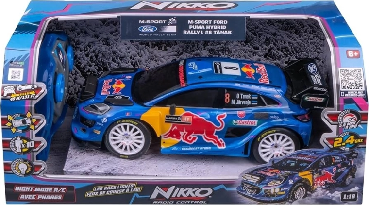 Nikko távirányítós autó Ford Puma Hybrid M-Sport #8 Tänak 1:18