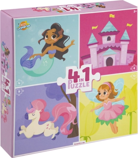 Puzzle – mesebeli világ 4 az 1-ben (4, 6, 9, 12 darab)
