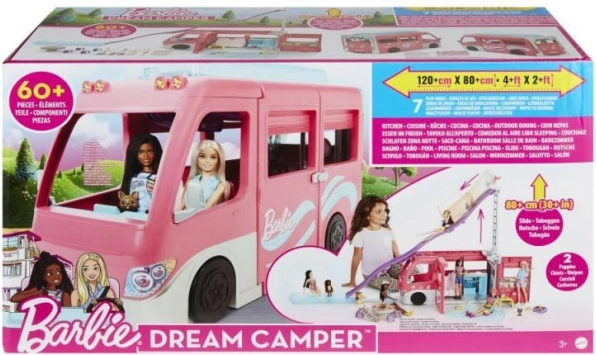 Barbie Dream Camper – kempingautó csúszdával és több mint 60 kiegészítővel