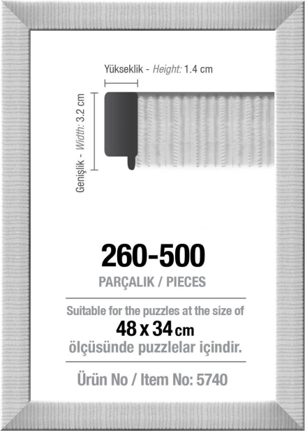 Puzzlekeret 48 × 34 cm, fehér