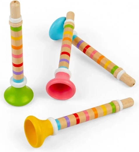 Bigjigs Toys színes fa gyerek trombita