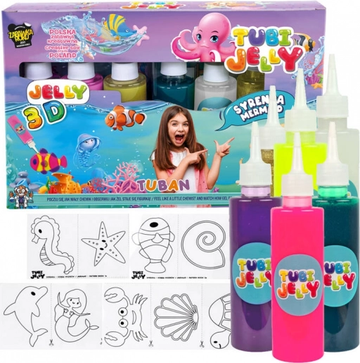 Tuban kreatív készlet Tubi Jelly Tengerparti sellő 6 színes gél figura