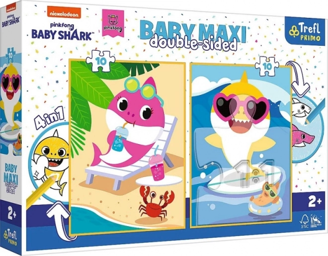 Gyerek puzzle Baby Shark 2x10 darabos Vidám cápa napja