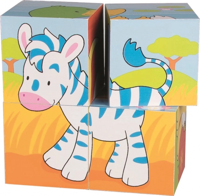 Fa építőkockák Állatkák Goki-tól