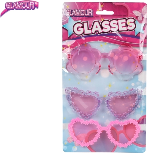 Glamour rózsaszín gyerek szemüveg – 3 db-os szett