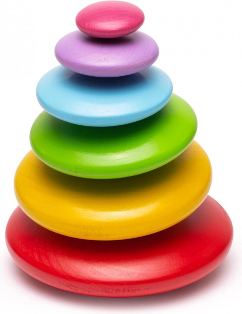 Egyensúlyozó színes fa kavicsok