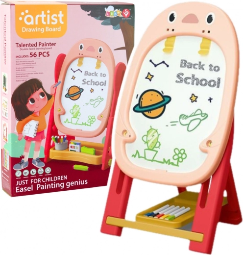 Kétoldalas mágneses tábla gyerekeknek rózsaszín