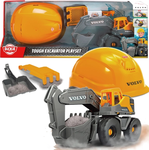 Dickie Toys Volvo építőjáték készlet kotrógéppel és védősisakkal