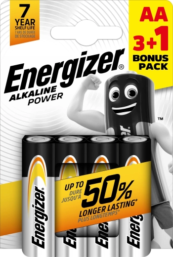 Energizer Alkaline Power AA ceruzaelemek 3+1 ingyen