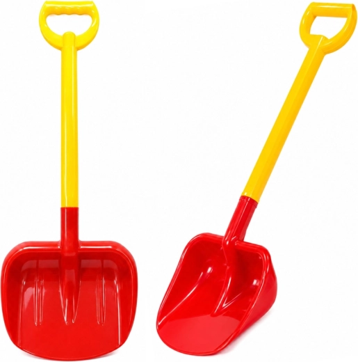 Nagy gyerek homoklapát 63 cm piros-sárga
