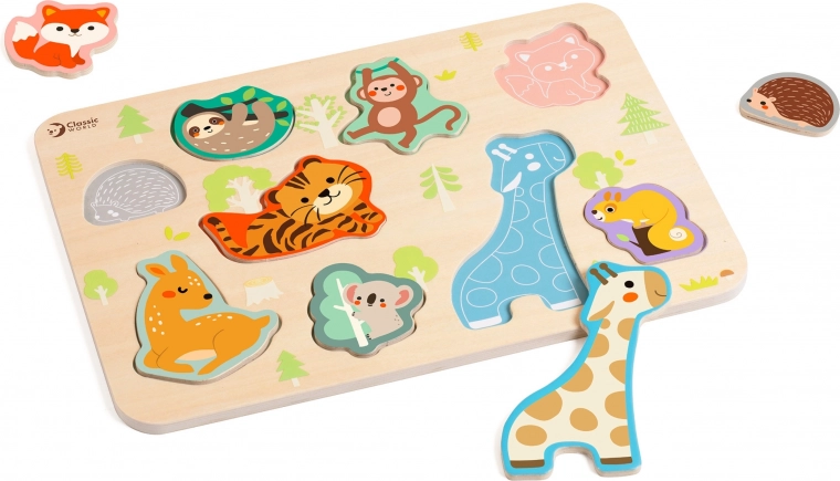 CLASSIC WORLD fa állatos puzzle betétrács