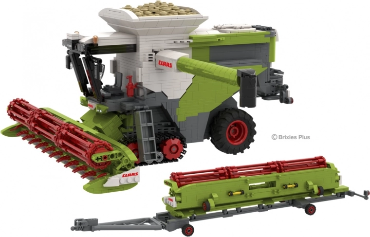 Építőkészlet Brixies Plus Claas Lexion 8900 Terra Trac pótkocsival
